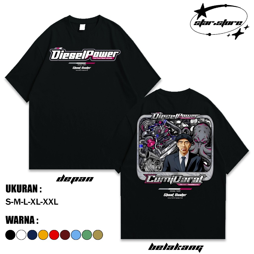 Kaos Diesel Power Turbo Machine Cumi Cumi Darat Diesel Gank Baju Racing Mekanik Disel War 2KD Innova