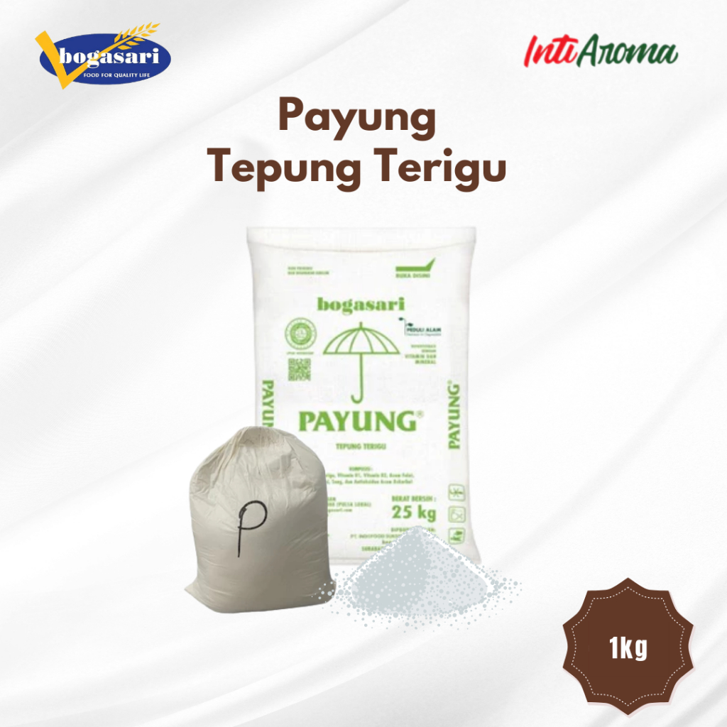 

Payung Tepung Terigu Kemasan Repack 1kg - Untuk Adonan Kue Bolu, Pancake, Roti, Donat, Gorengan, dll