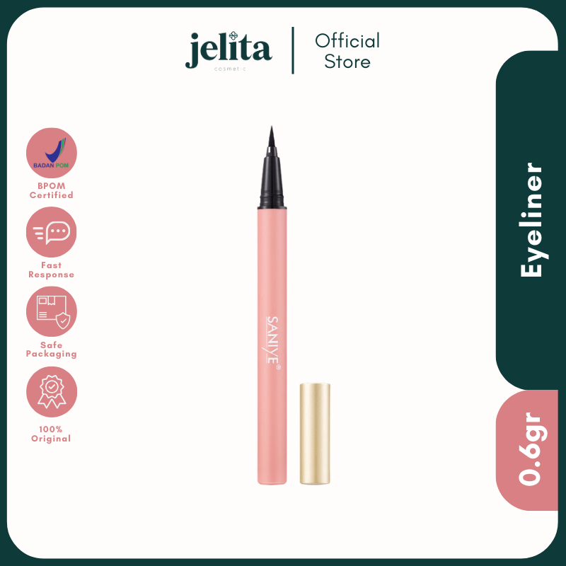 Jelita Cosmetics - Saniye Waterproof Liquid Eyeliner BLACK [M418]