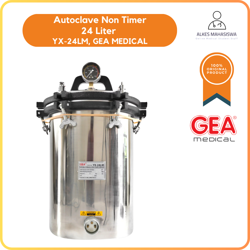 Autoclave Non Timer Volume 24 Liter YX 24LM | Autoclave Sterilisator Basah 24 Liter GEA Medical