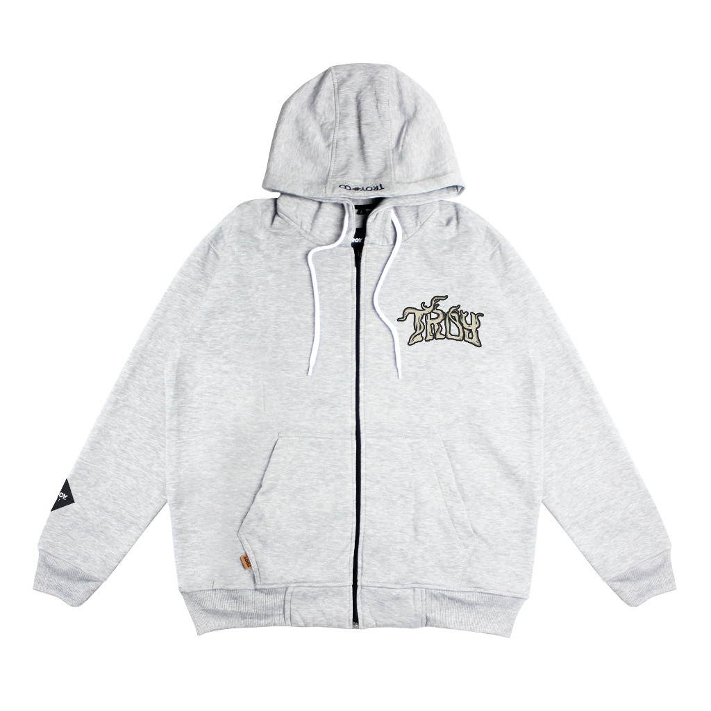 Troy Company Hoodie Zipper Grey Misty Onikuma - Hoodie Zipper Hoodie Abu Misty ZHD 2845