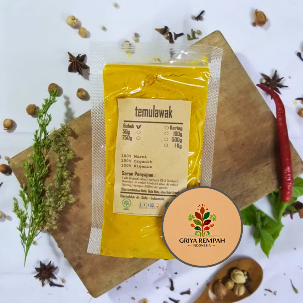 

TEMULAWAK BUBUK 100 GRAM Premium – Ramuan Rempah Herbal Kering Alami 100% Murni, Cocok untuk Jamu & Kesehatan Curcuma zanthorrhiza Temu lawak