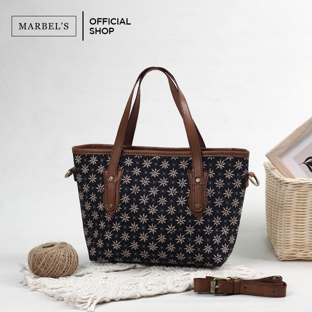 Beltimeless Bag - Tas Tote Wanita Kulit Sapi Asli Kombinasi Batik Truntum | Handbag Etnik Premium El