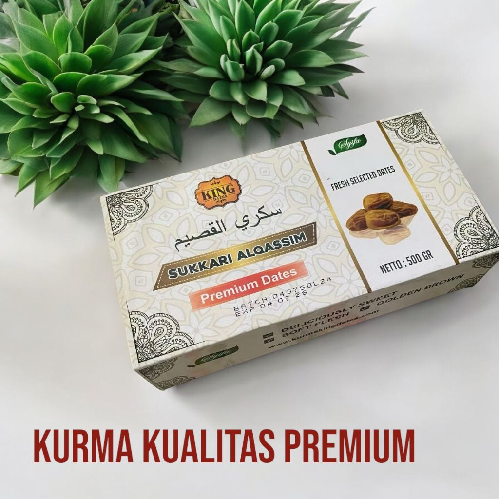 

Kurma King Dates Al-Qasim Sukkari 500gr Kemasan Kotak Premium Original BPOM Halal