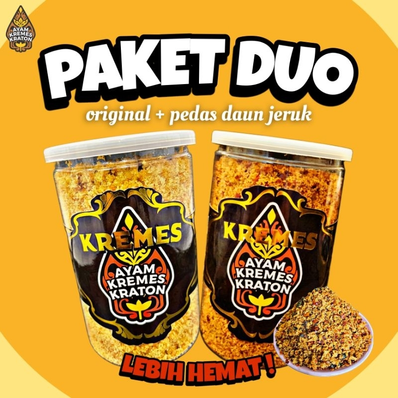 

Kremes Ayam Kraton Paket 2 Pcs - Kremes Pedas Daun Jeruk + Kremes Original