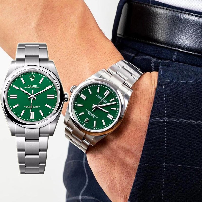 【100% ASLI】Original Jam tangan Rolex Oyster Perpetual m124300-0005 Automatic 18CT Teflon material 41