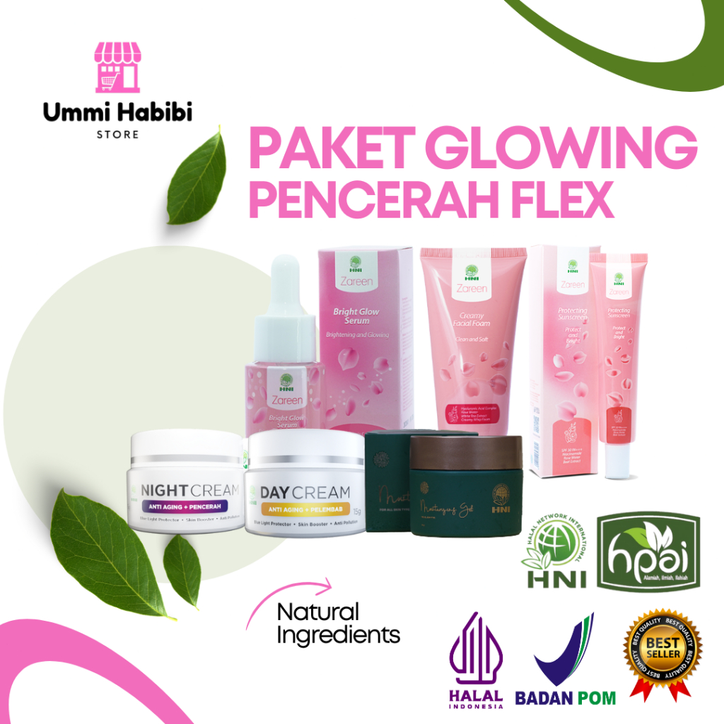 PAKET GLOWING PENCERAH WAJAH FLEK HITAM SKINCARE HNI HPAI Original 100%