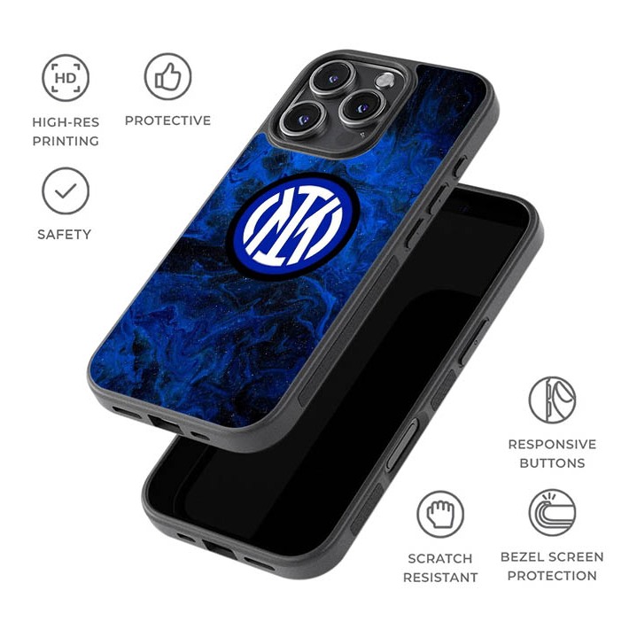 Casing Hardcase Custom iPhone 16 15 14 13 12 11 XS XR X 8 7 6 SE Pro Max Mini Plus 2020 Inter Milan 