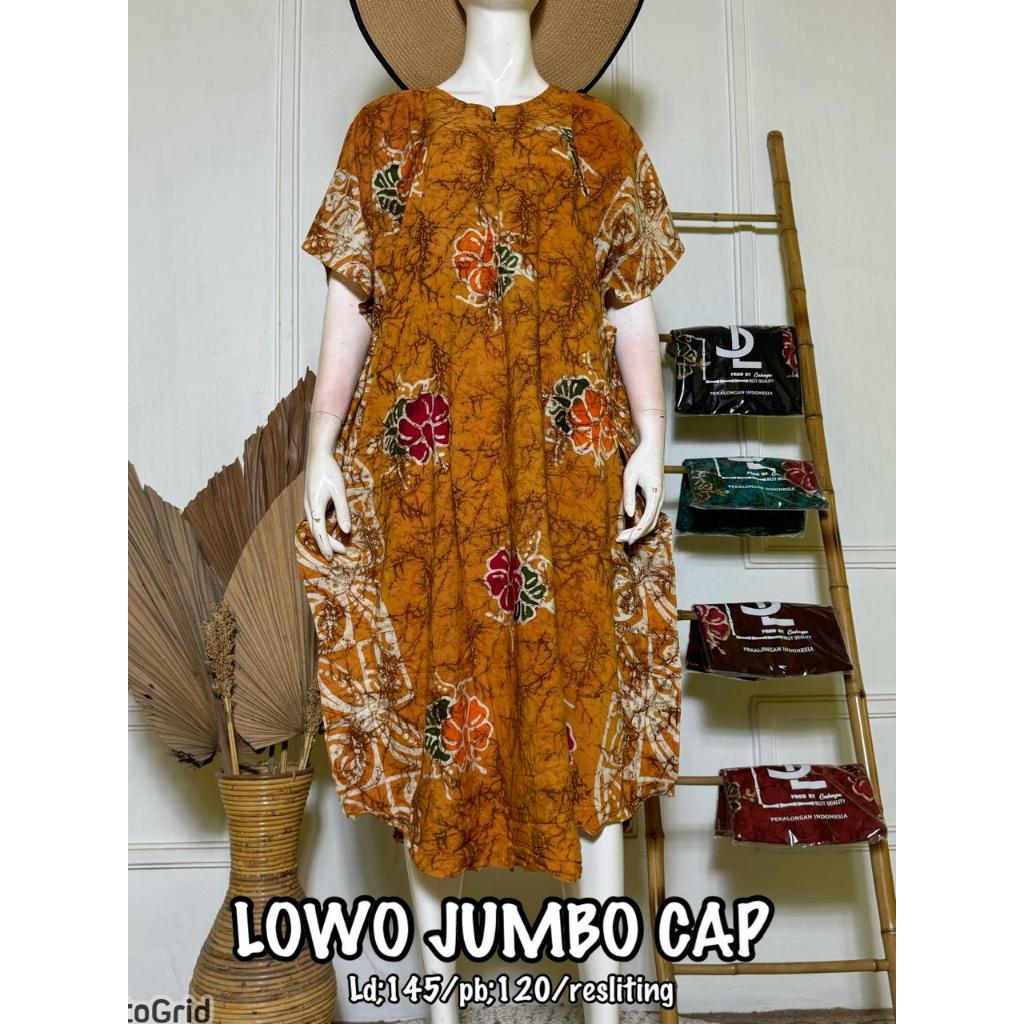 Daster Kalong Batik Cap Pekalongan Lowo Busui Resleting Depan Kelelawar Rayon Super All Size jumbo