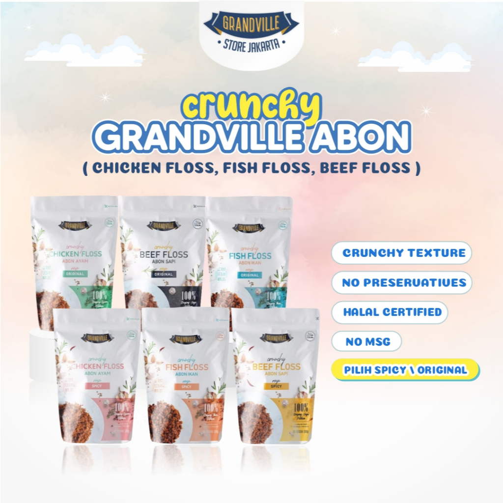 

Grandville Abon Sapi, Ayam & Ikan Crunchy Renyah Kriuk MPASI Tanpa MSG & Pengawet