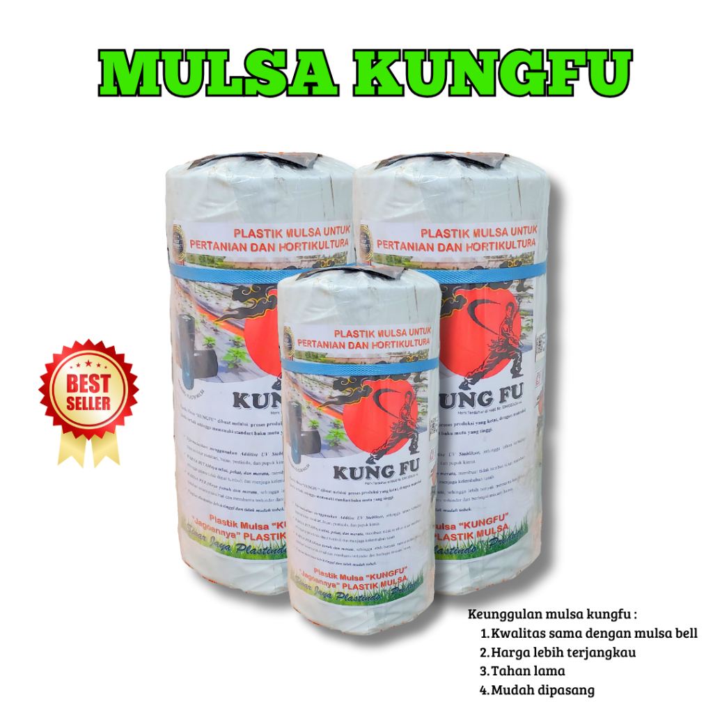 Mulsa Kungfu 18kg-Mulsa Hitam Perak-Plastik Mulsa Pertanian
