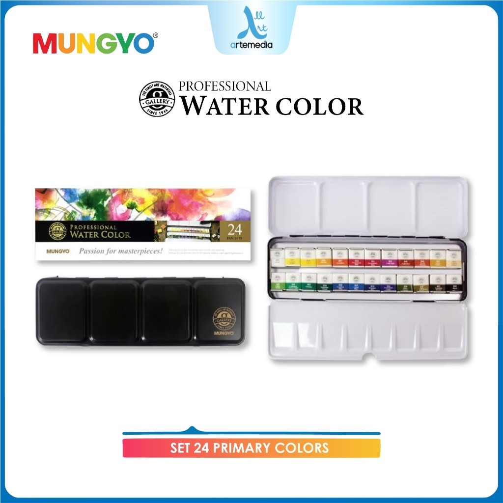 

Gramedia Surabaya - Mungyo Gallery Artists Professional Watercolor Half Pan Metal Case set 24