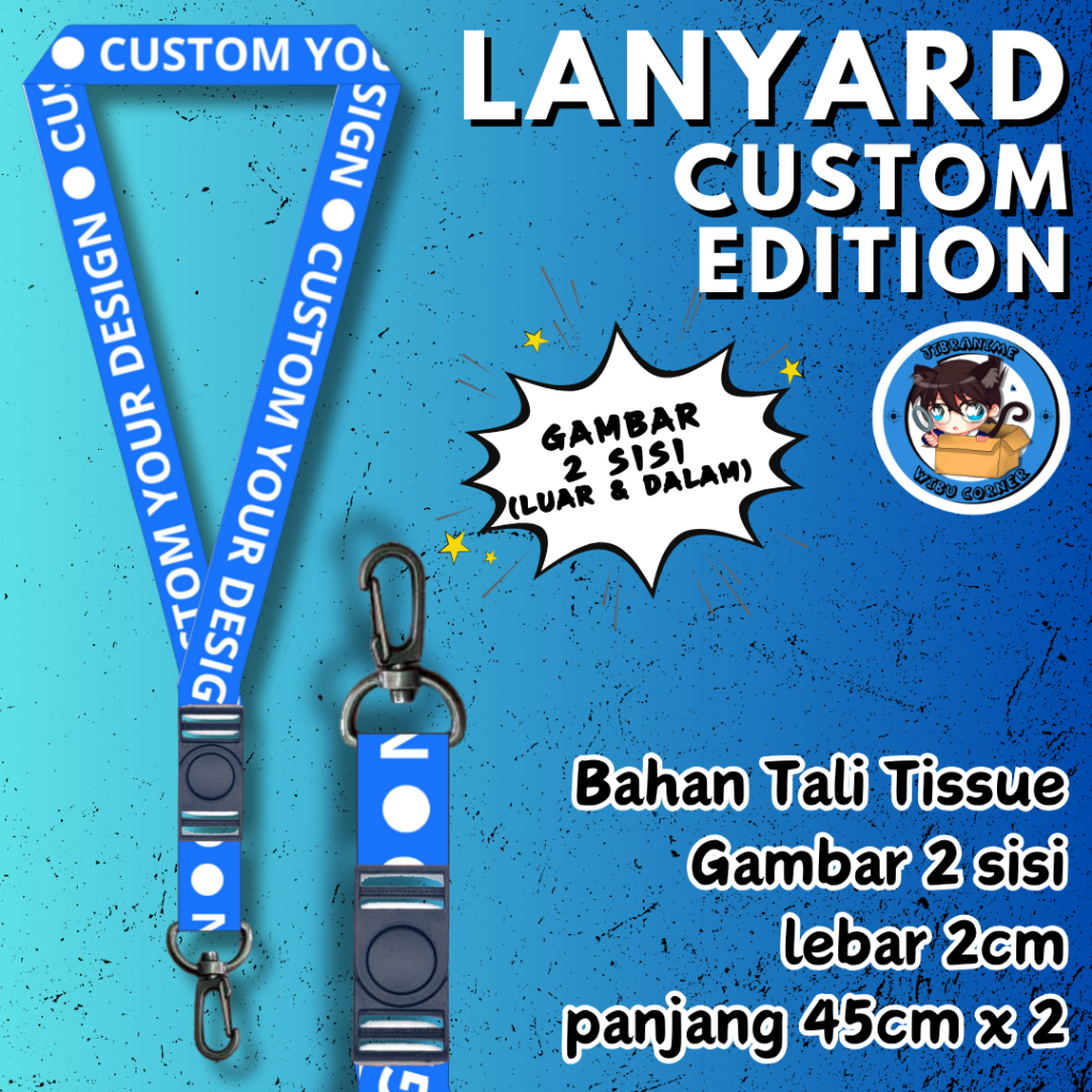 

LANYARD PANJANG 2 SISI CUSTOM / LANYARD CUSTOM / GANTUNGAN LANYARD