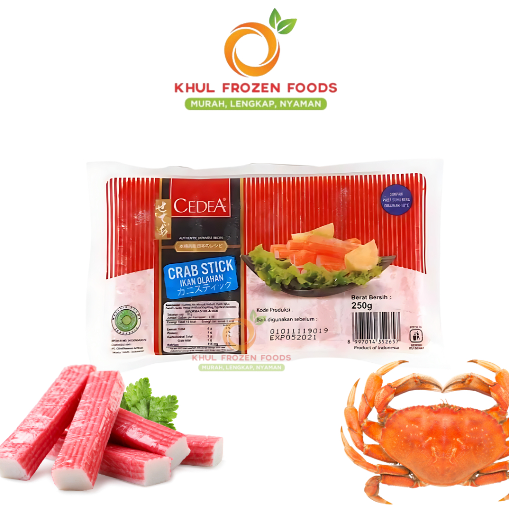 

Cedea Crab Stick 250Gr/ CEDEA/ Olahan ikan berbentuk stik kepiting/ Suki-suki / Surimi