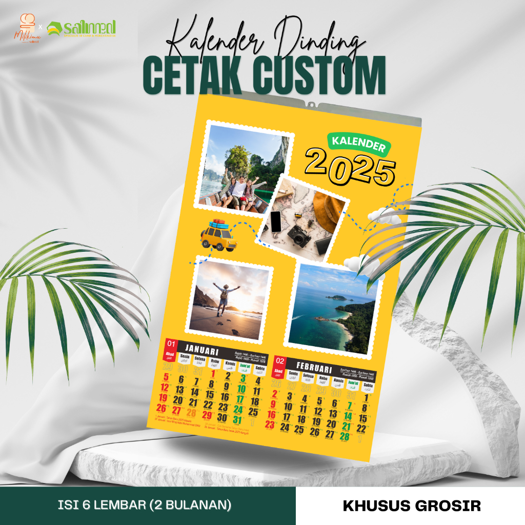 

Kalender Dinding Custom 2025 Jilid Klem ISI 6 LEMBAR (Per Lembar Isi 2 Bulanan)
