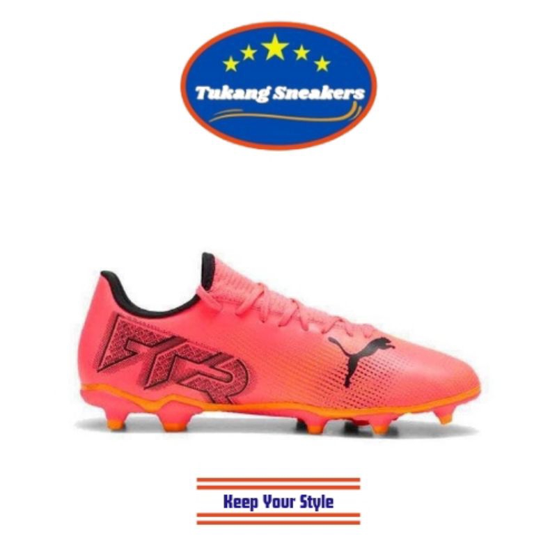 Sepatu Sepak Bola Pria Puma Future 7 Play Fg/Ag - Pink PMA107723-03