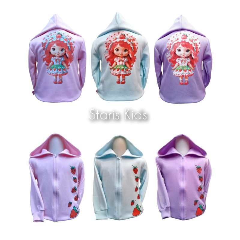 Jaket Anak Perempuan Strawberry Girl Bahan Fleece/Jaket Anak/Jaket Anak Cewek Murah/Jaket Anak Perem