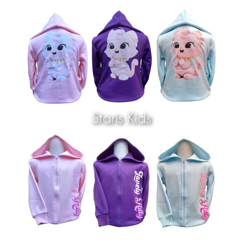Jaket Anak Perempuan Lovely Kitty Bahan Fleece/Jaket Anak/Jaket Anak Cewek Murah/Jaket Anak Perempua