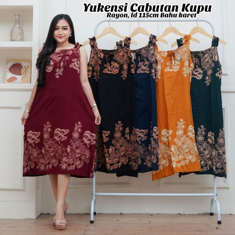 DASTER YUKENSI CABUTAN KUPU LD 115 / DASTER RAYON MURAH / DASTER TANPA LENGAN / DASTER LENGAN KARET