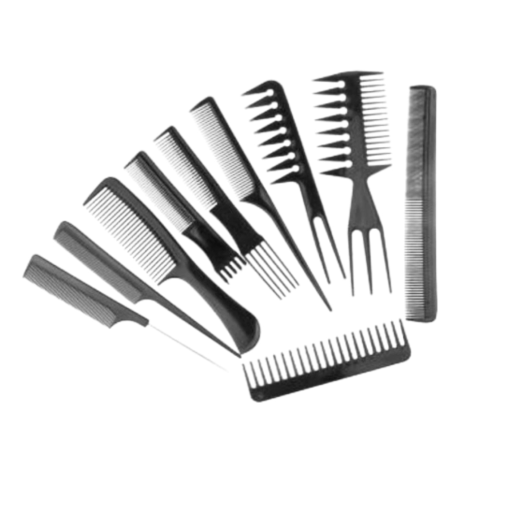 Sisir Rambut 10 Set / Sisir salon barbershop satu set Lengkap / SISIR SASAK ZIGZAG