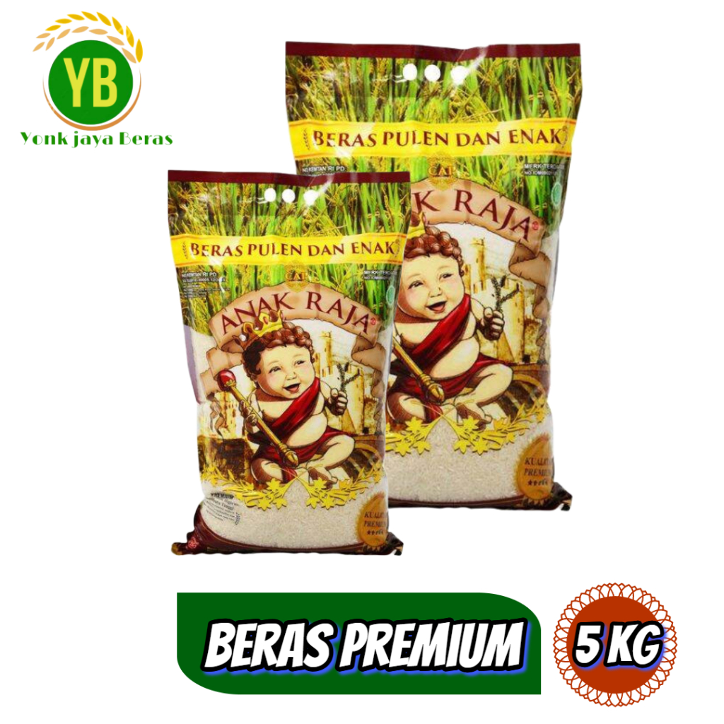 

BERAS ANAK RAJA SUPER KEPALA (1KG & 5KG) PULEN KUALITAS TERBAIK DAN TERMURAH 5KG