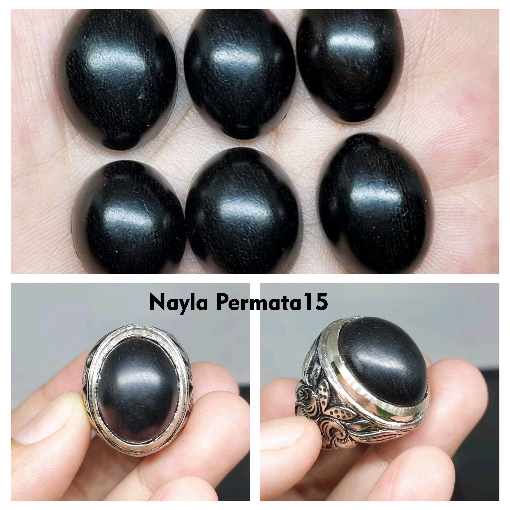 Cincin akik kayu kelor hitam