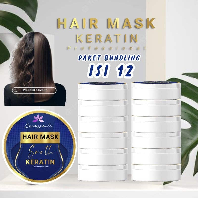 PAKET USAHA SMOOTH HAIR MASK KERATINE 12PCS ANAK/DEWASA BPOM
