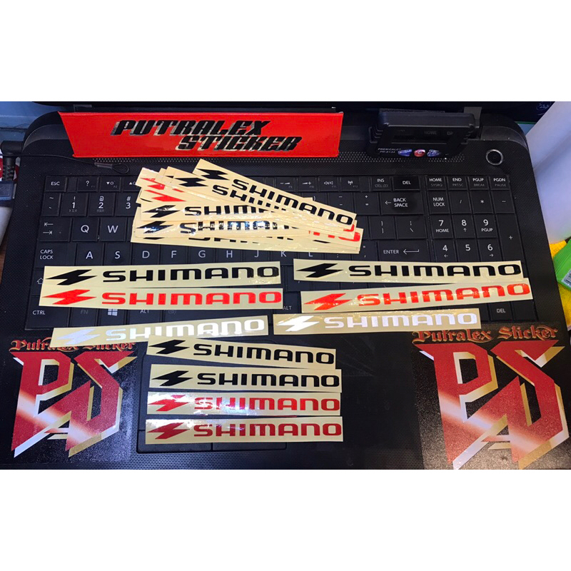 cutting sticker shimano stiker joran dan sepeda