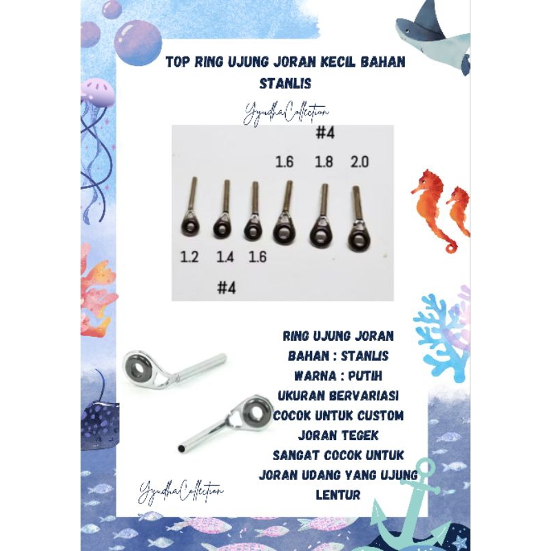 Top Ring/Ujung Joran Tegek Kecil Bahan Stanlis