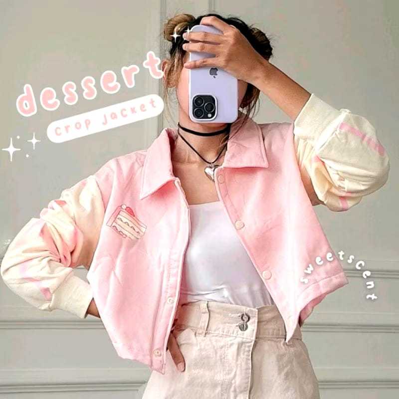 Jaket Crop Atasan Wanita Oversize Sweater Hoodie Motif Kancing Wanita Korean sweater crop wanita