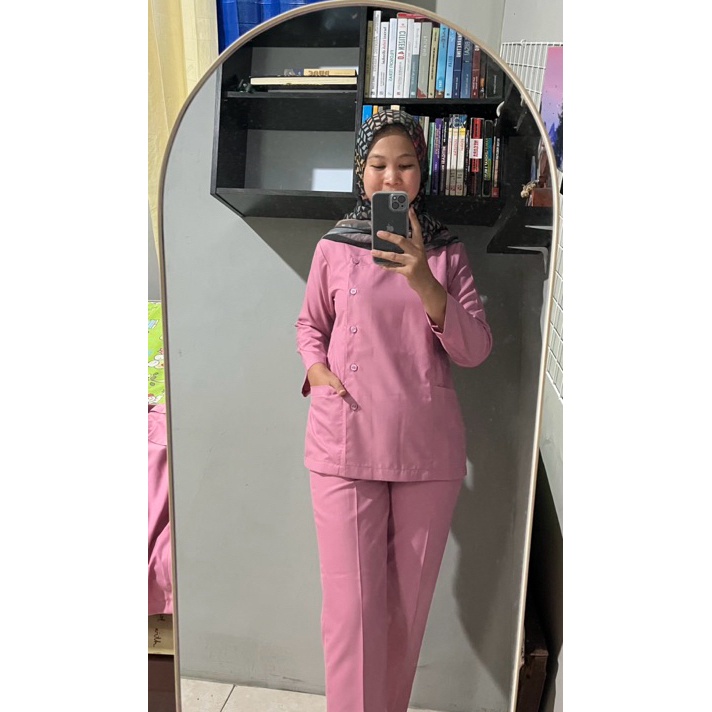 Baju jaga full kancing bahan toyobo