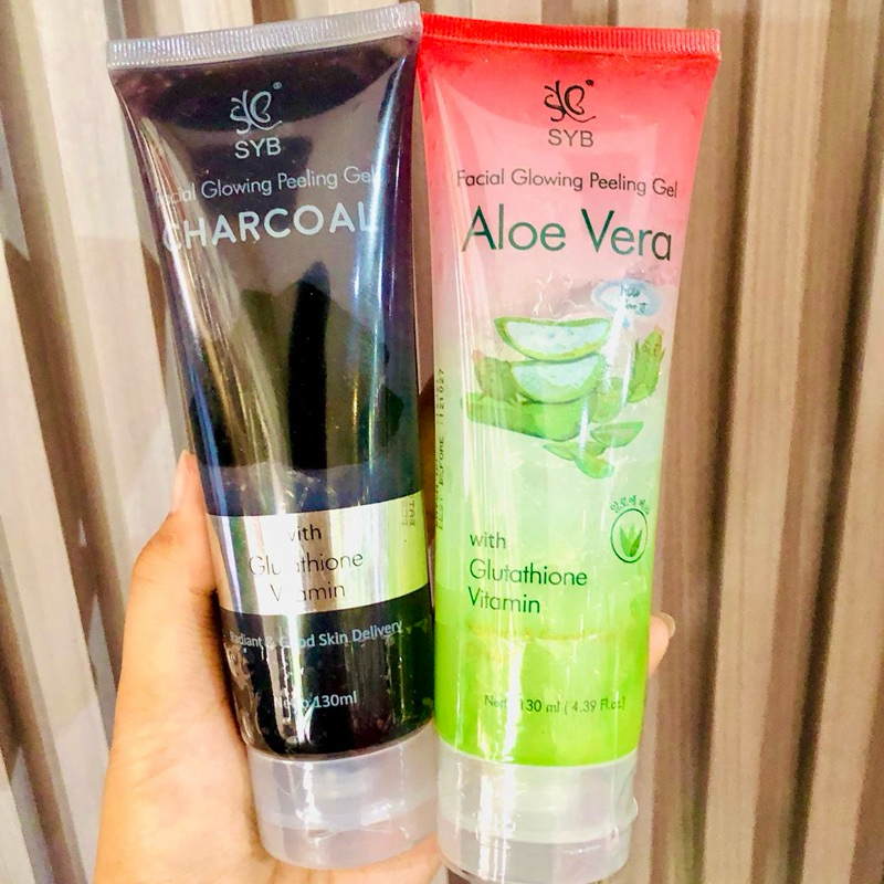 SYB Facial Glowing Peeling Gel Aloe Vera - SYB Peeling Gel Charcoal - SYB Peeling Gel Milk & Snail -