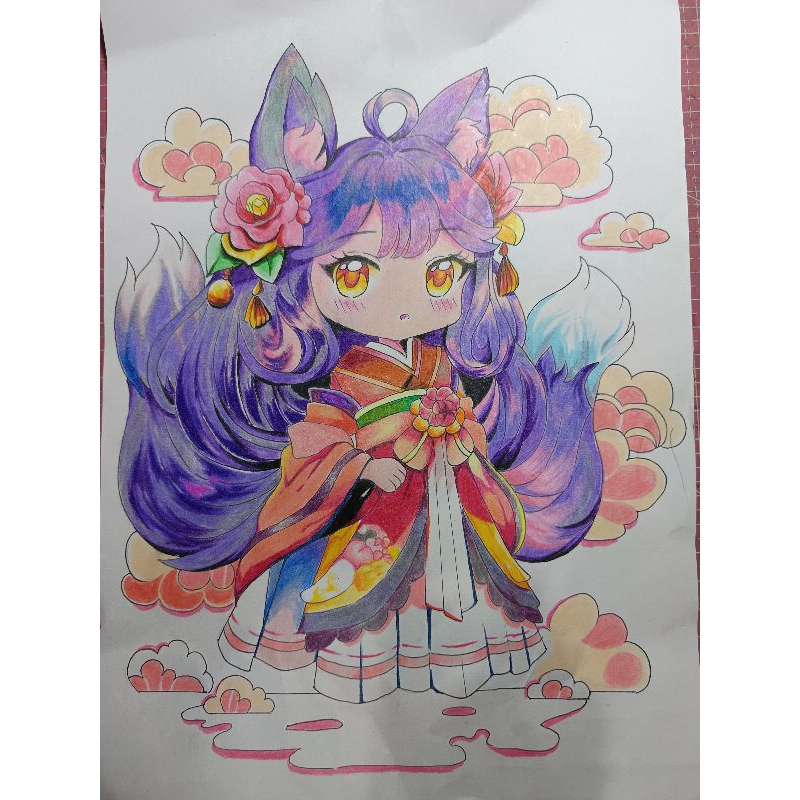 Jasa Gambar Manual di kertas gambar karakter anime atau chibi