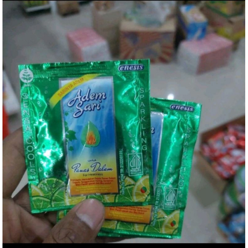 

Ready minuman serbuk pereda panas dalam Adem sari 1 renceng isi 24 saset