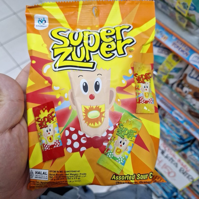 

Super Zuper assorted sour candy 125gram