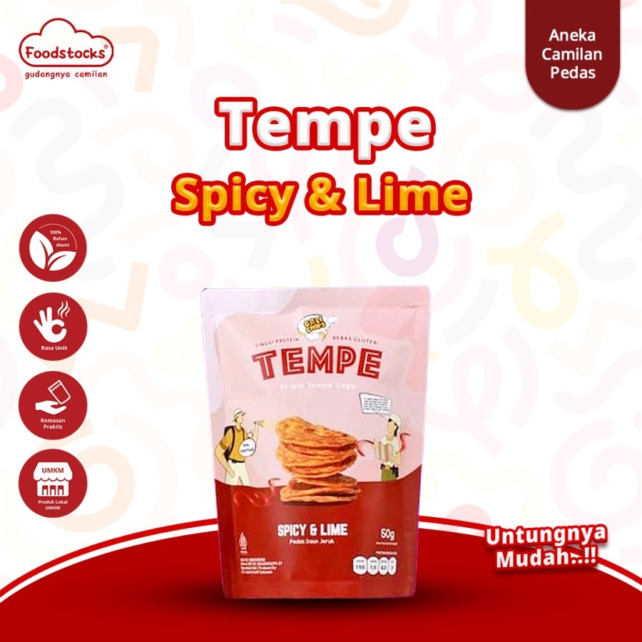 

Geli Chips - Keripik Tempe Sagu Rasa Pedas Daun Jeruk 50 gr