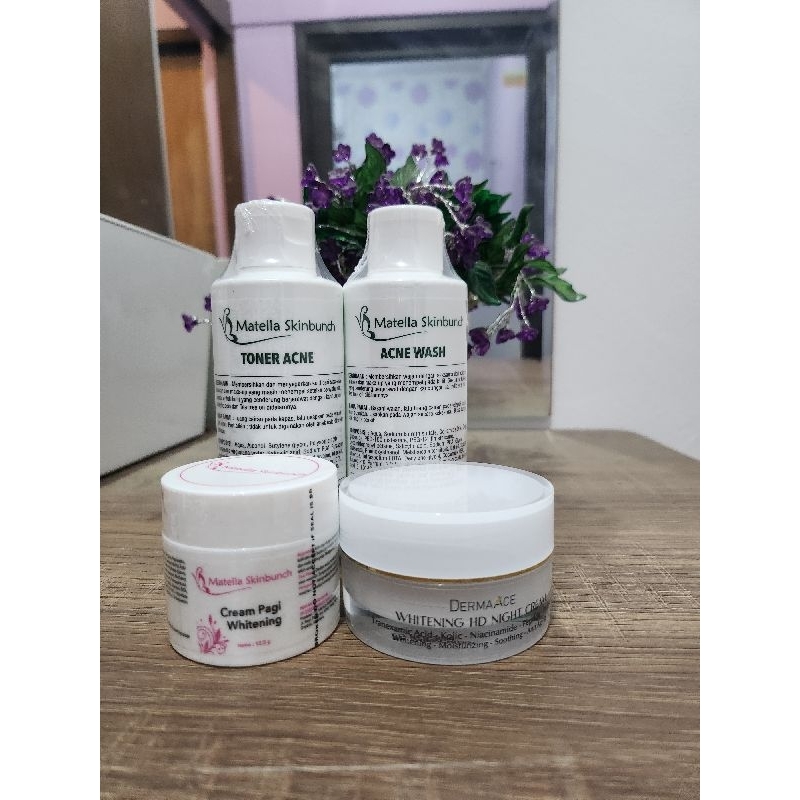 Paket whtening acne skin( pagi wht Dr.tuti)