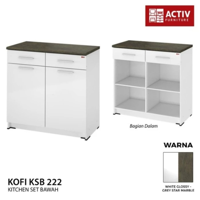 Rak Dapur Kitchen Set Bawah Meja Dapur 2-3 Pintu Lemari Sayur ACTIVE