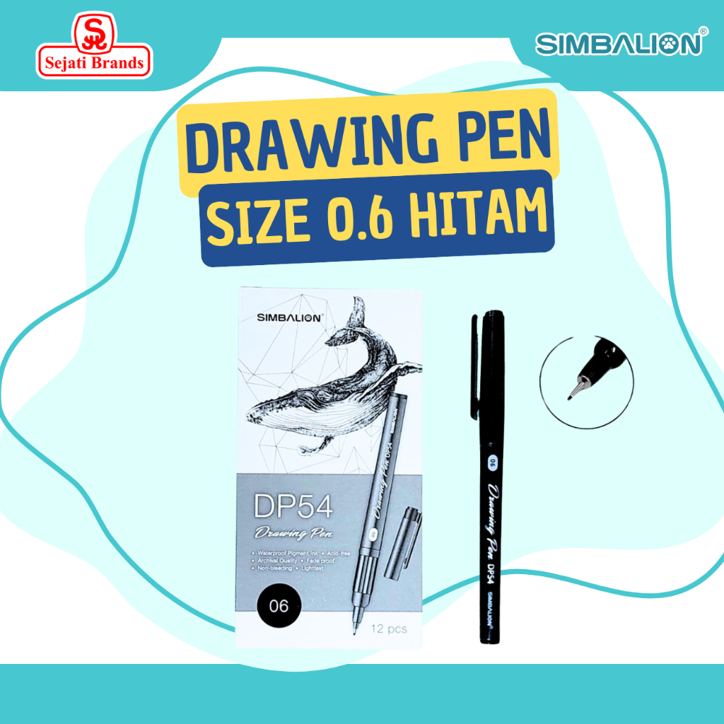

SIMBALION Drawing Pen 0.6 mm Hitam 1 Pcs | Pena Kaligrafi