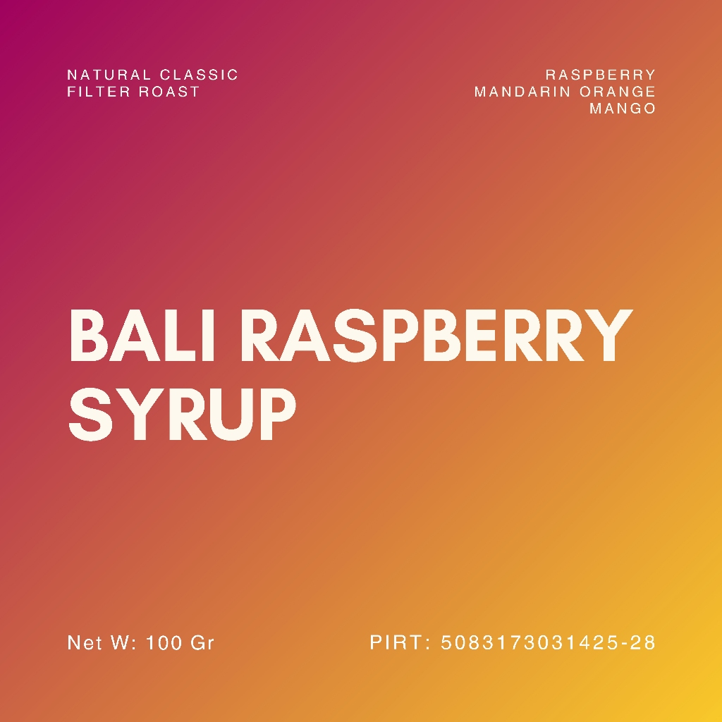 

Bali Raspberry Syrup (Kopi Bali Arabika Specialty) 100Gr Roasted Beans