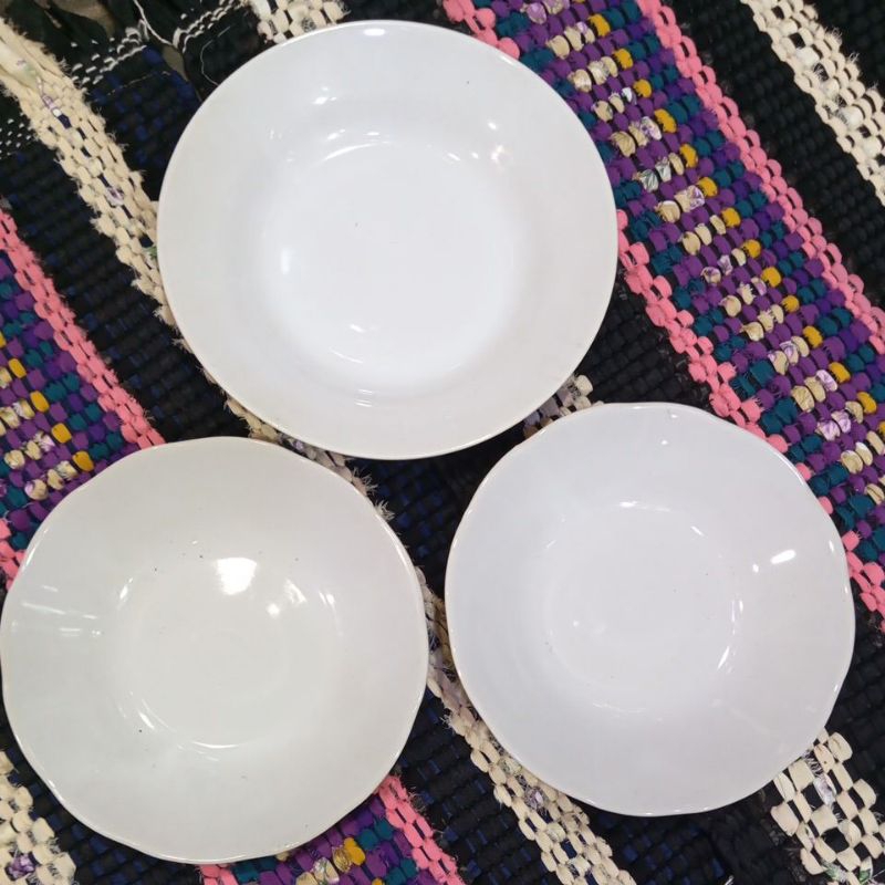 PIRING Putih POLOS BAHAN CERAMIC/KACA.(1 PCS)