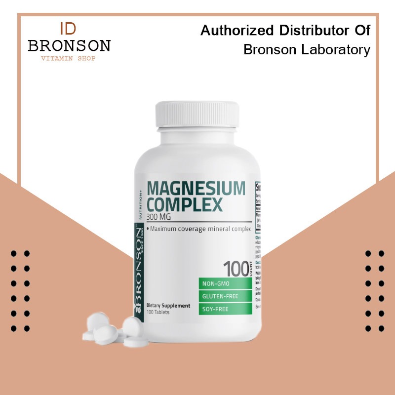 Bronson Magnesium Complex 300 Mg Oxide Citrate Carbonate Original USA - 100 Tablets