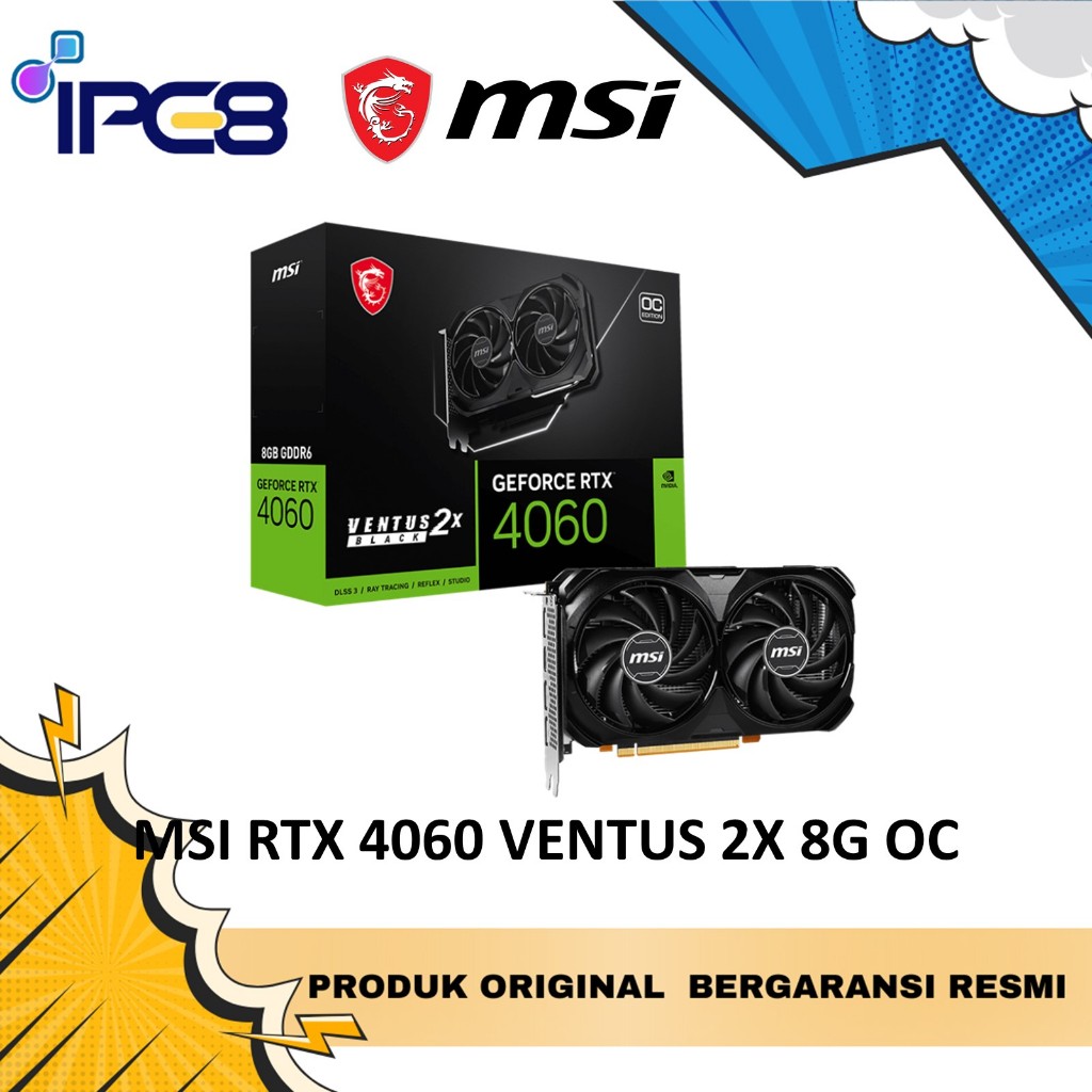 MSI VGA GAMING GEFORCE RTX 4060 VENTUS 2X BLACK OC 8GB GDDR6 / MSI RTX 4060 VENTUS 2X BLACK 8G OCMSI