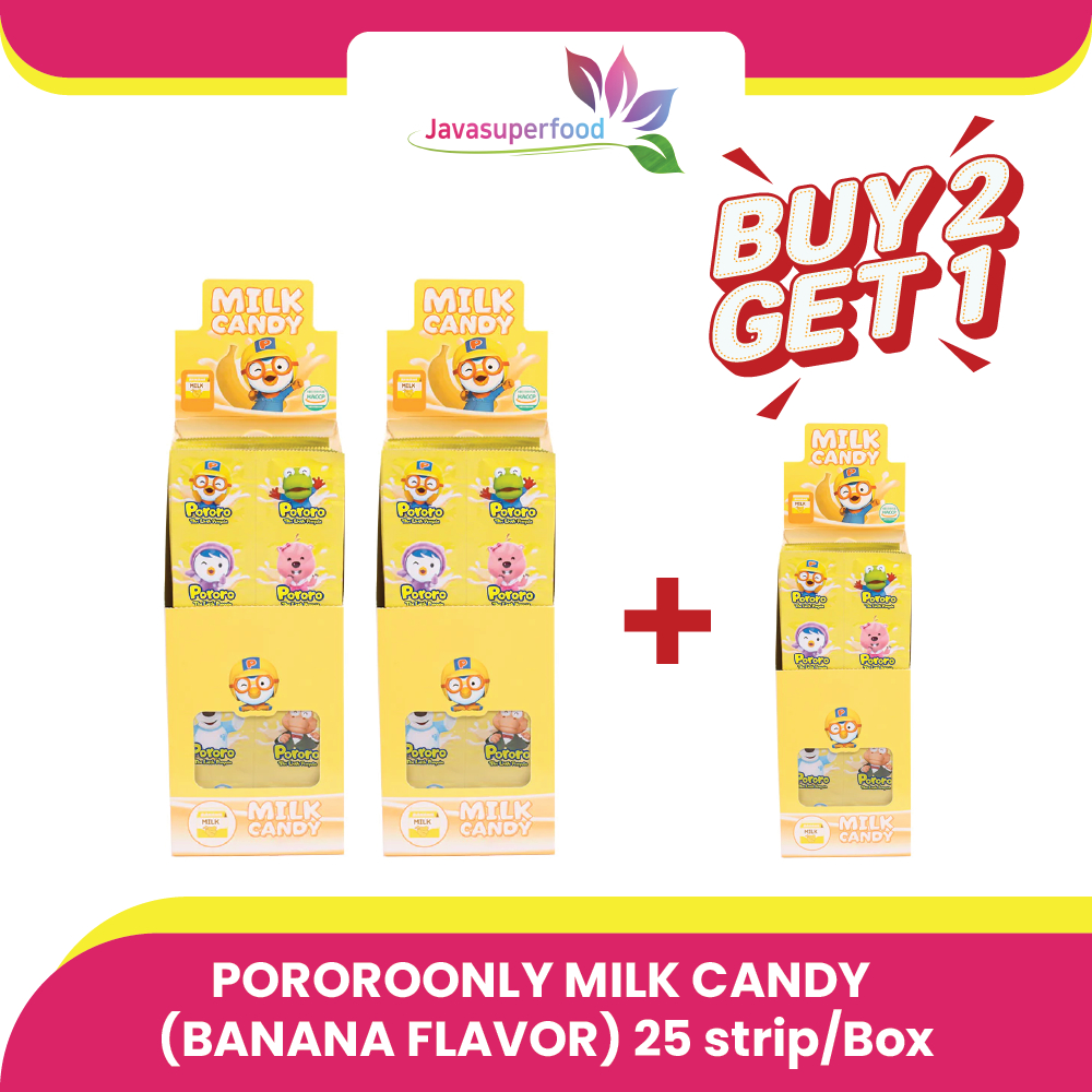 

[BUY 2 GET 1 FREE] PORORO Only Milk Candy Banana Flavor - Permen Rasa Susu Pisang 25 strip