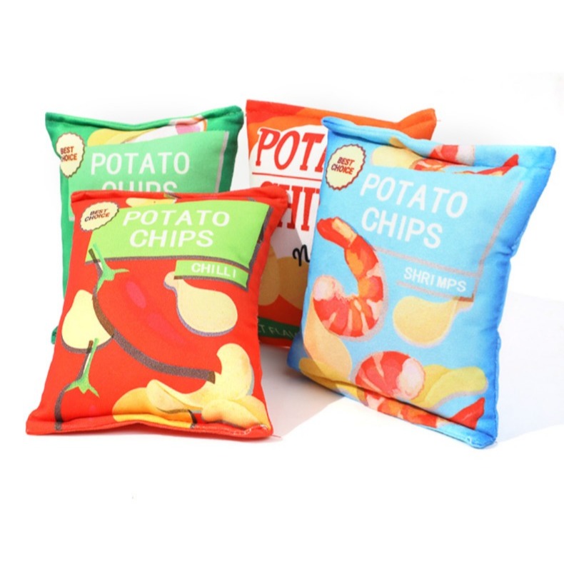 Mainan bantal bentuk kemasan snack lucu bisa bunyi