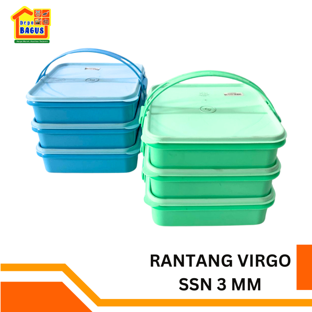 Rantang Makanan Virgo Susun 3  MM Rantang Susun 3 Rantang Plastik