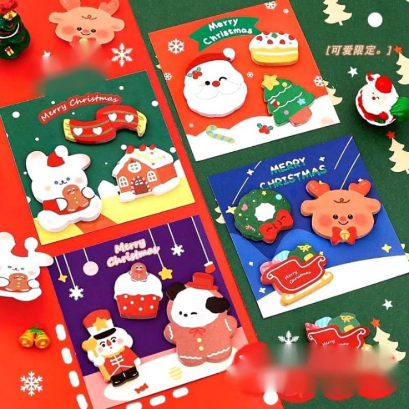 

Sticky Note Edisi Natal CHRISTMAS.Memopad 3D Cute Christmas 3in1