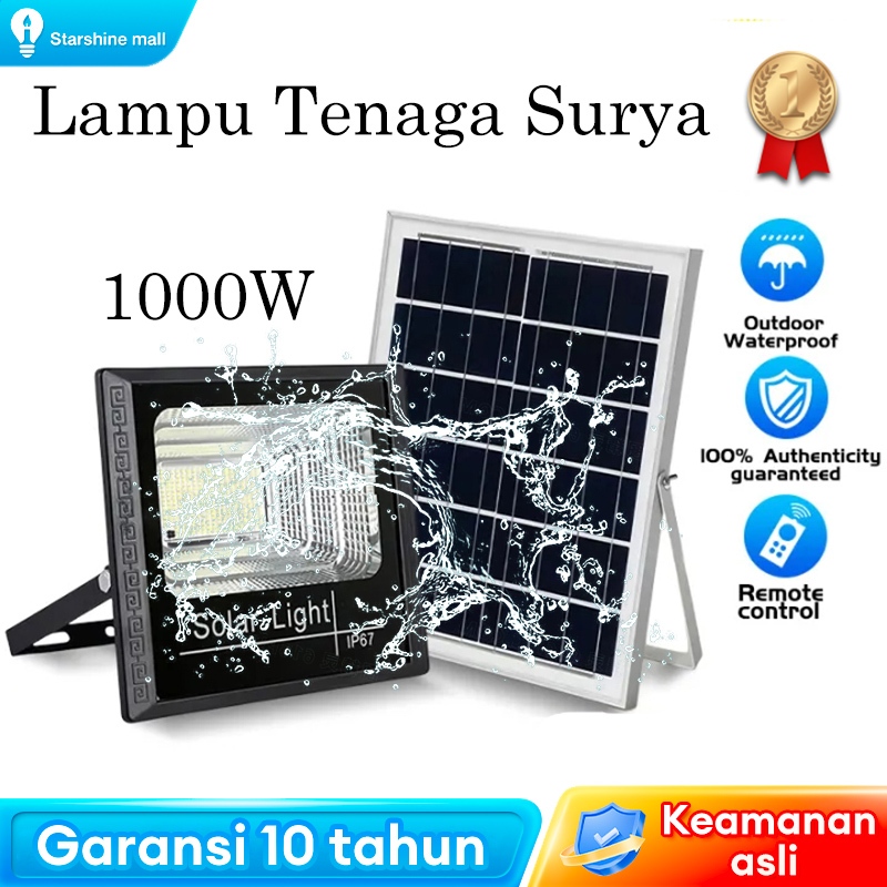 【Watt Nyata】Lampu tenaga surya 1000W solar panel IP67 tahan air lampu solar cell lampu outdoor lampu