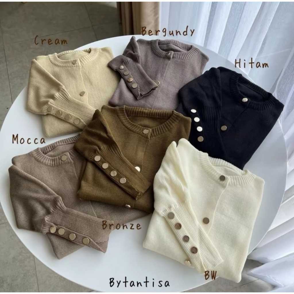 Aira Kardigan Rajut Premium / Cardigan Basic Kancing Tebal / Cardigan Rajut Kancing Inara