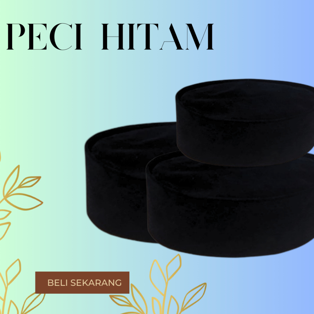 Peci Kopeah Polos Hitam Songkok cod Keren Terbaru premium Peci Paling Keren Terlaris Dewasa Original